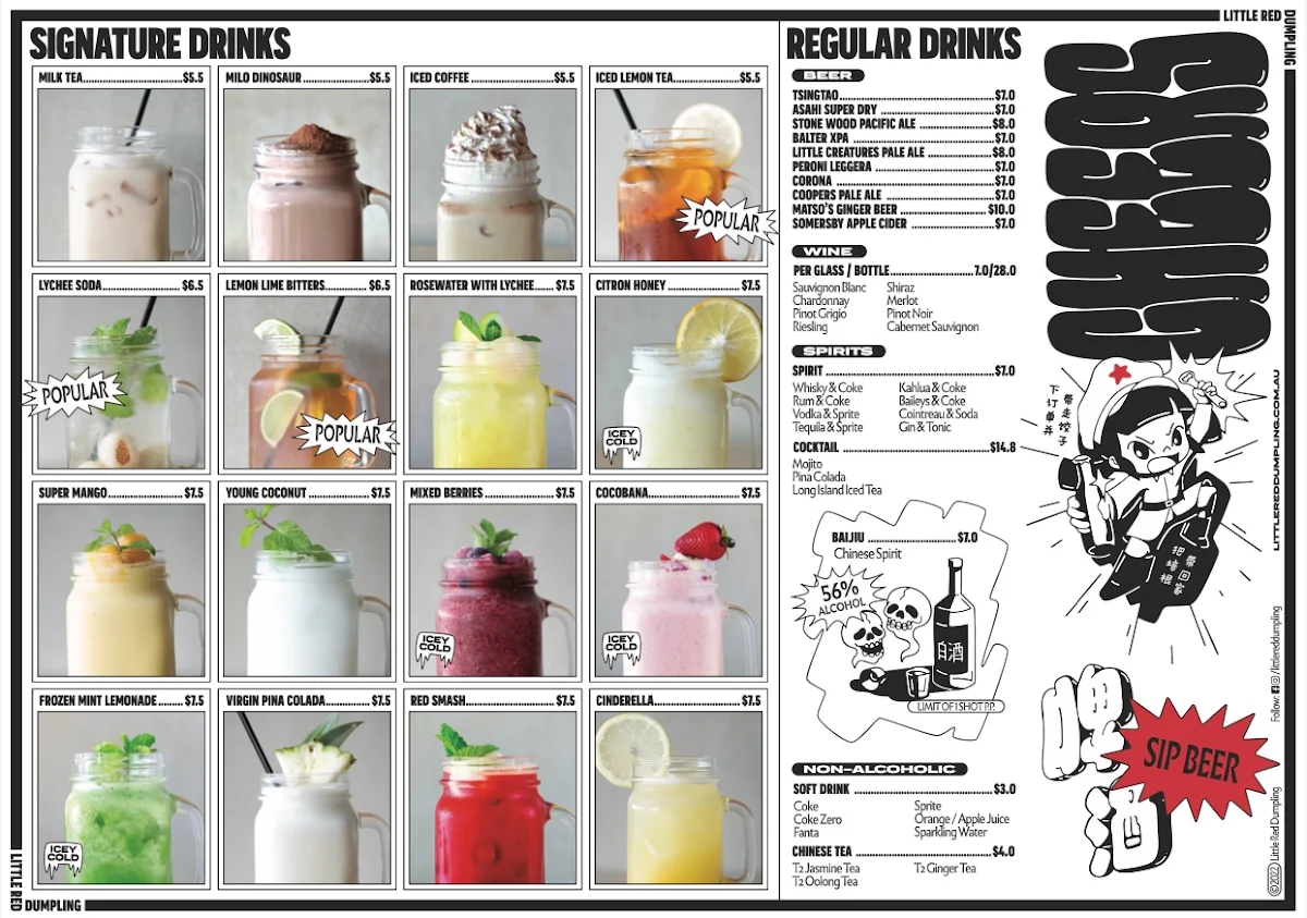 Menu, Little Red Dumpling Carseldine