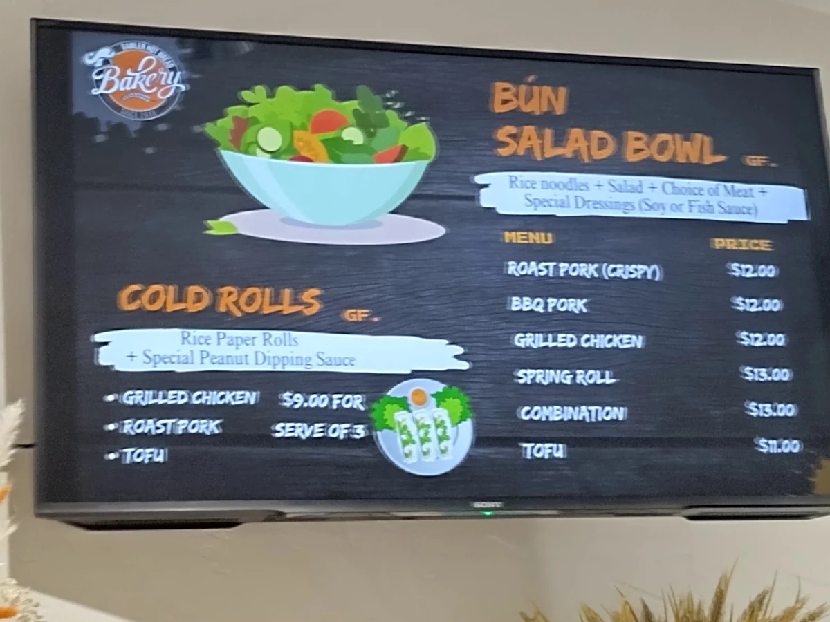 Menu, Gawler Hot Bread Bakery