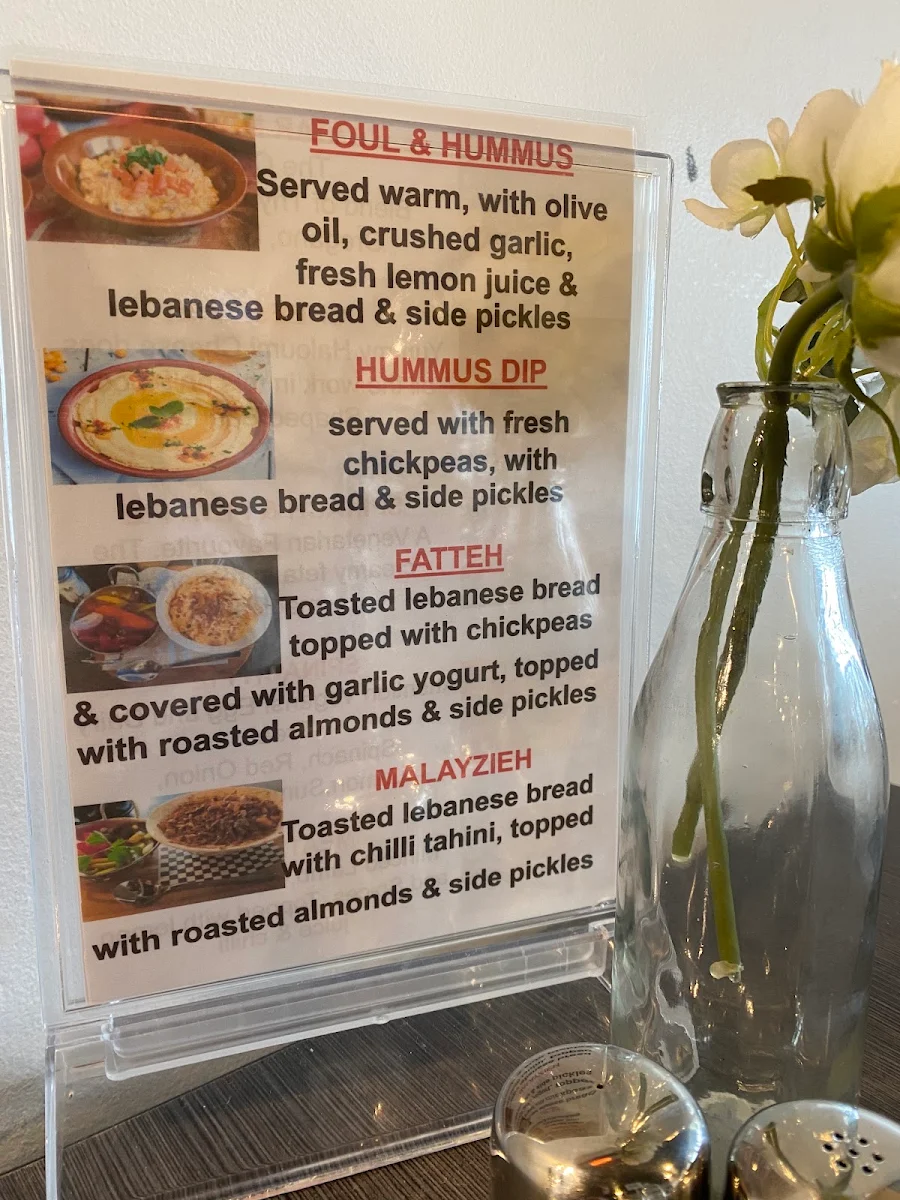 Menu, BUBBLY BEANS CAFE MIDDLE EASTERN GROCERY STORE CHELSEA