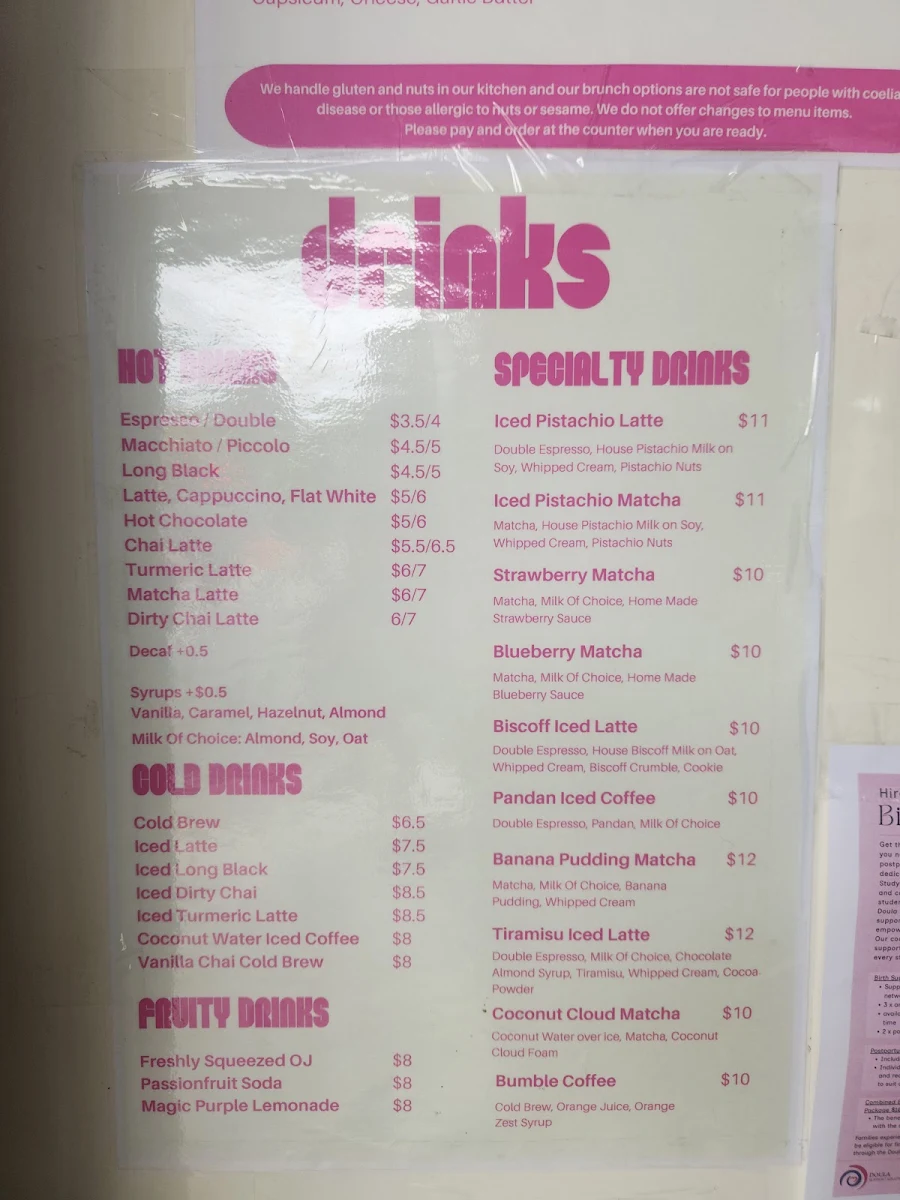 Menu, Miss Sina