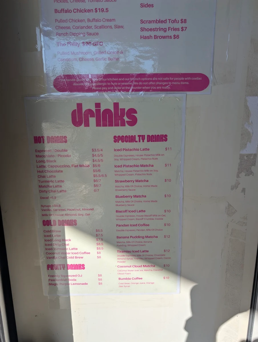 Menu, Miss Sina