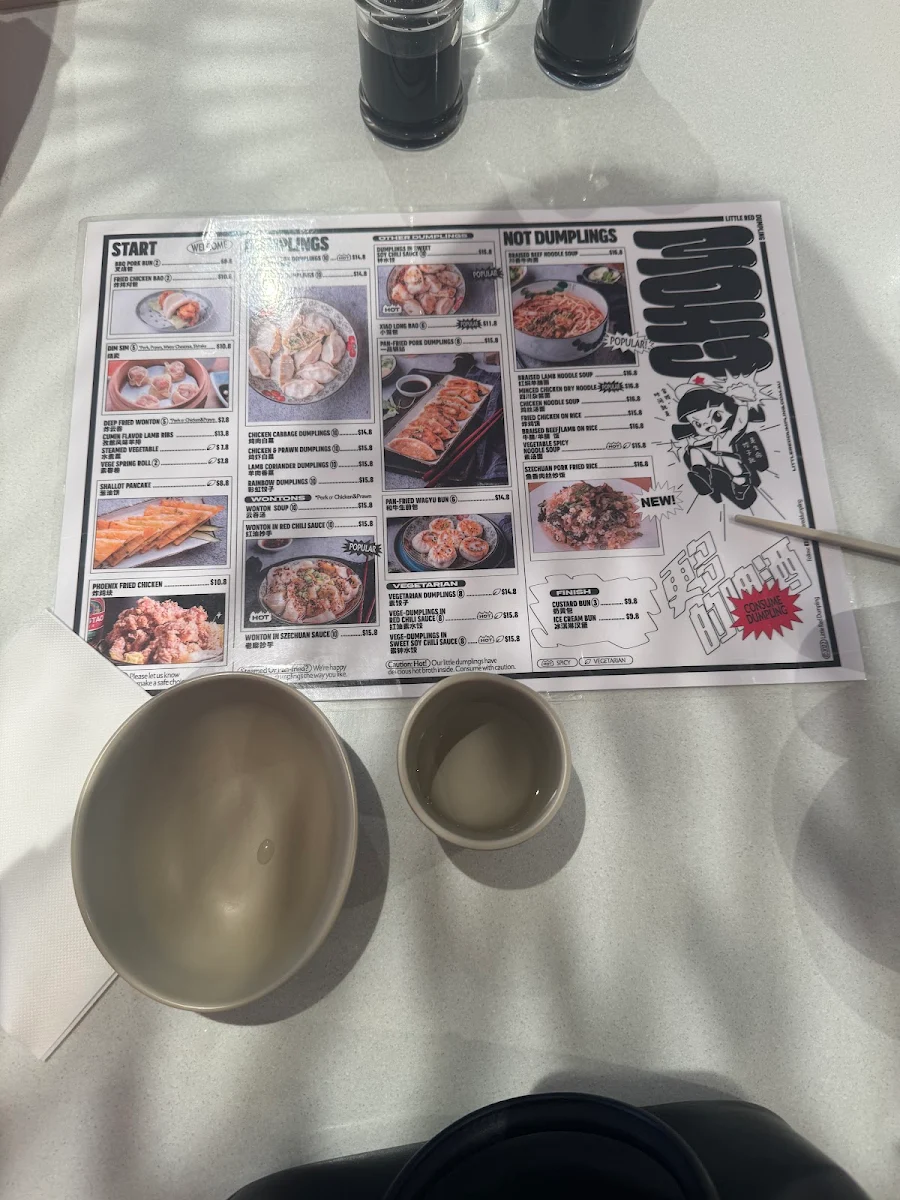 Menu, Little Red Dumpling Toowong
