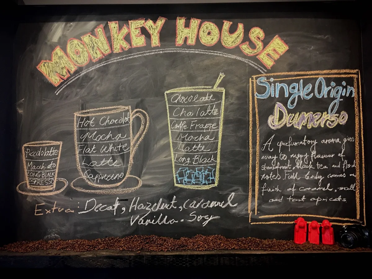 Menu, Monkey House Cafe Strathfield