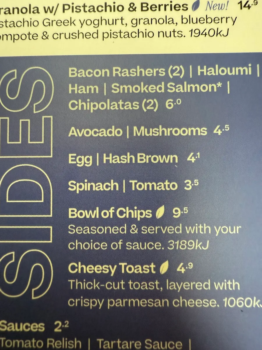Menu, The Coffee Club