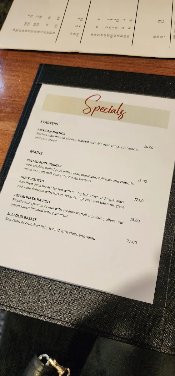 Menu, The Brook Point Cook