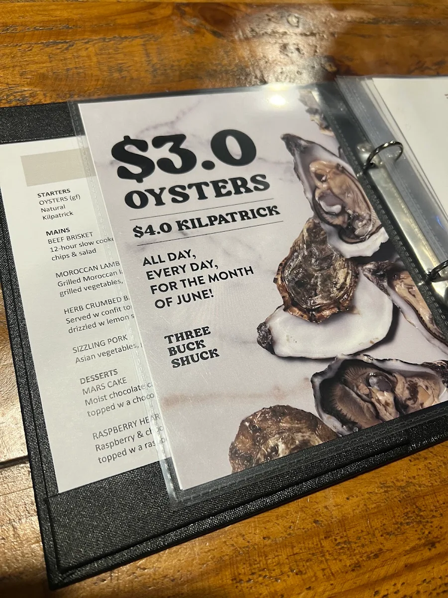 Menu, The Brook Point Cook