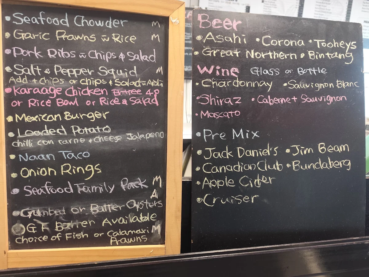 Menu, Allan's Seafood Restaurant