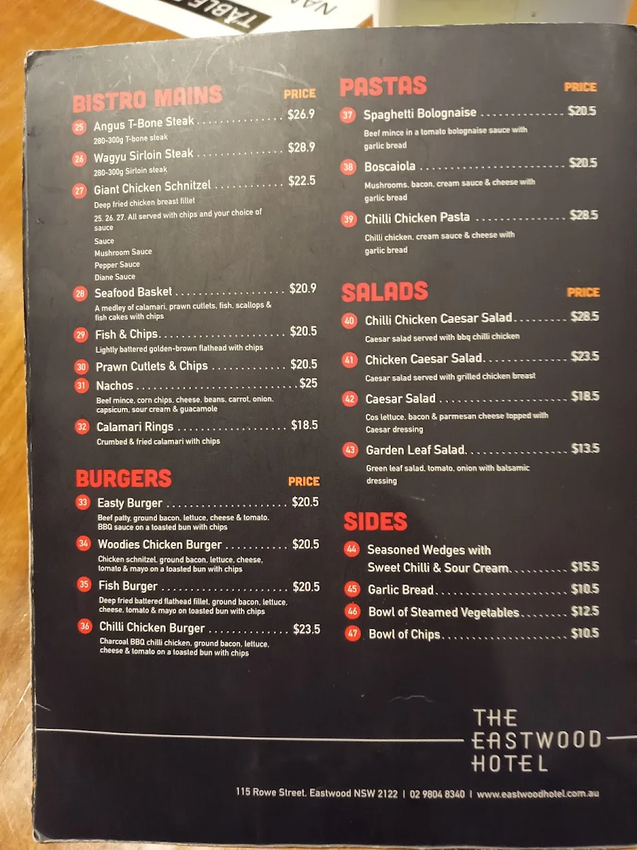 Menu, Jeans Chilli Chicken Eastwood