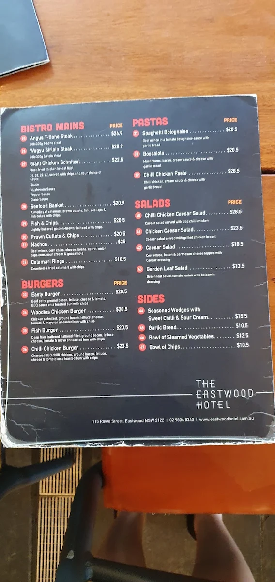 Menu, Jeans Chilli Chicken Eastwood