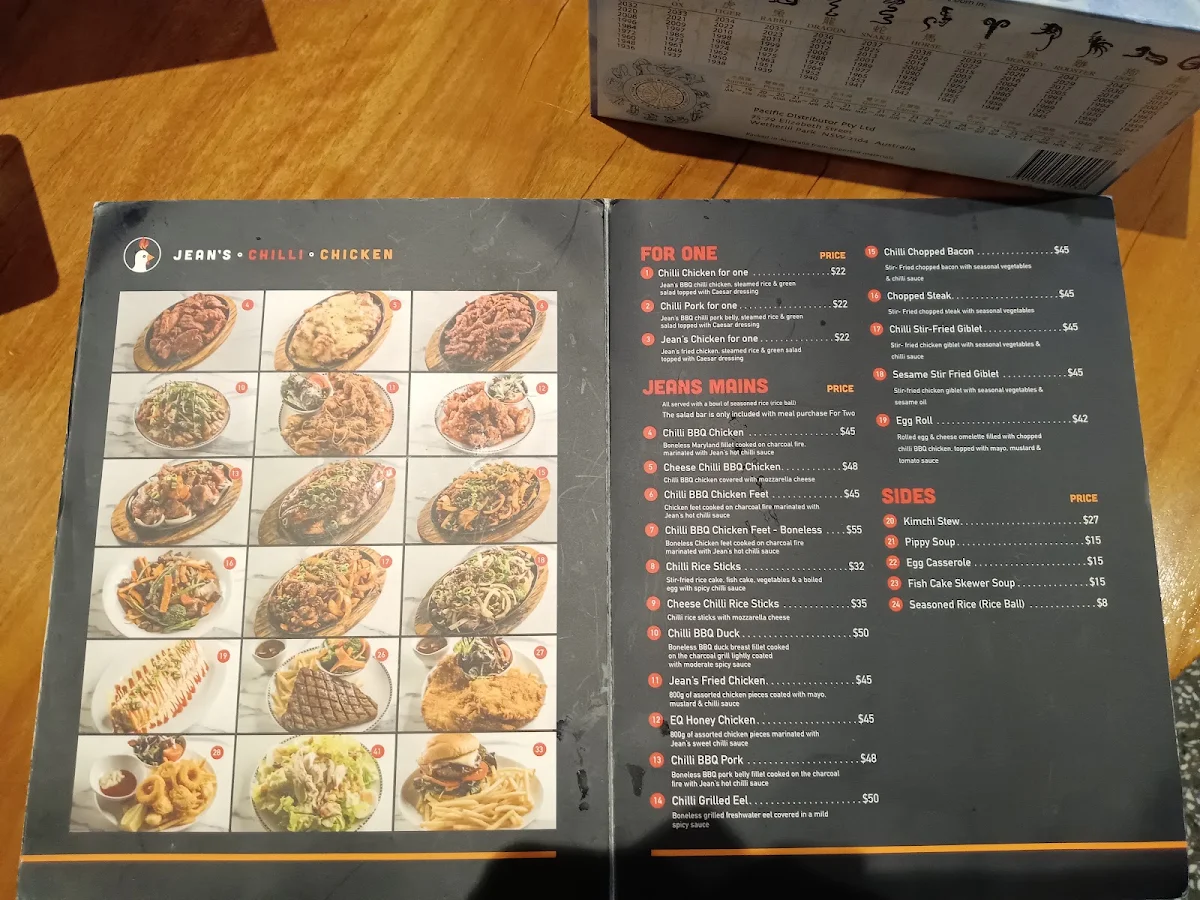 Menu, Jeans Chilli Chicken Eastwood