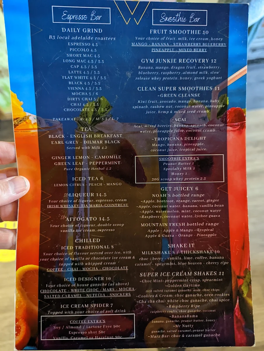 Menu, Soull Cafe and Espresso Bar