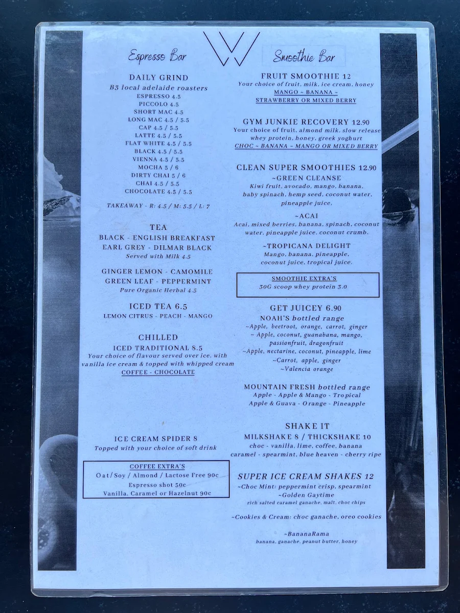 Menu, Soull Cafe and Espresso Bar