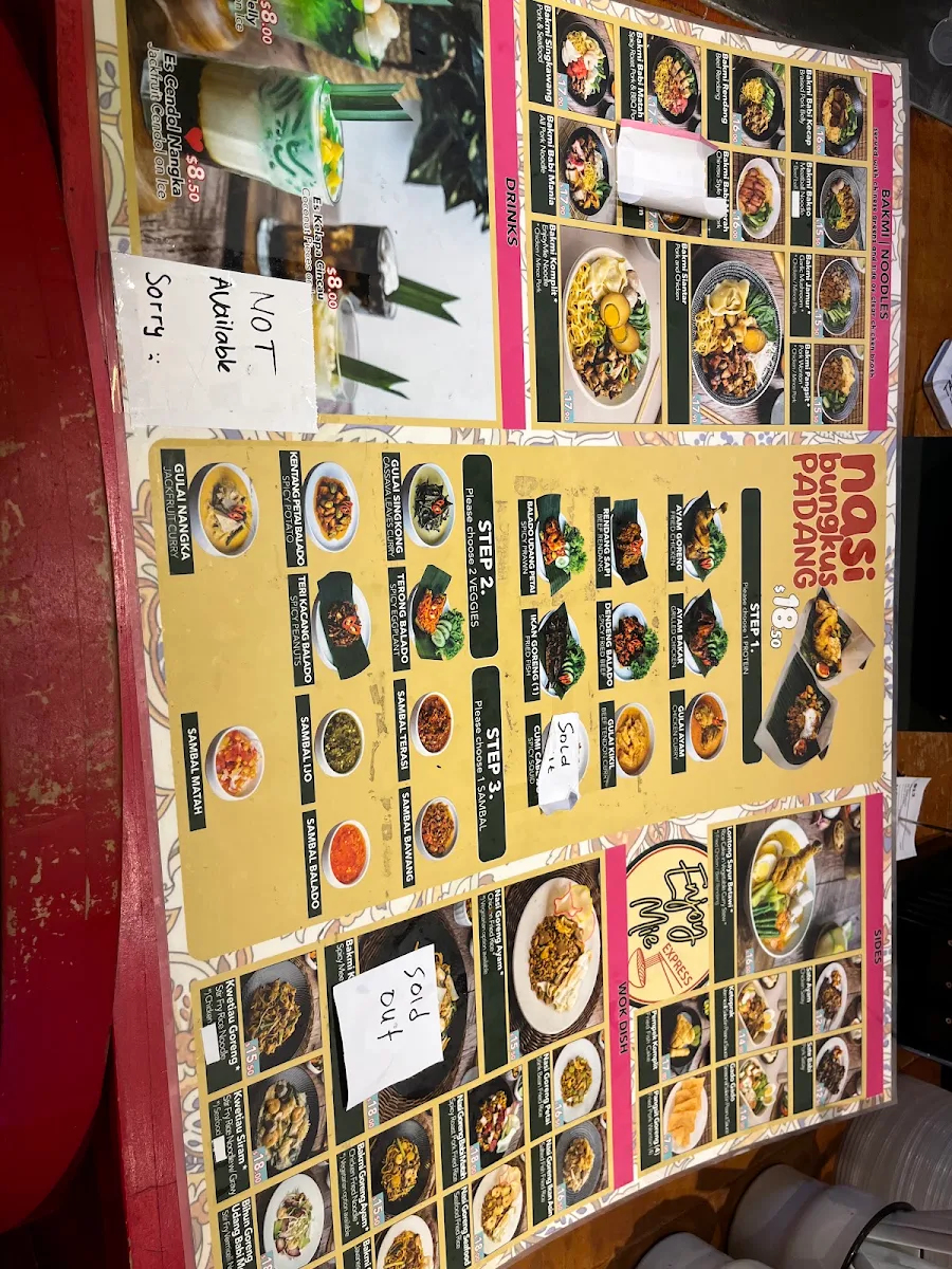 Menu, Enjoy Mie Express