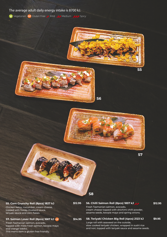 Menu, Hero Sushi