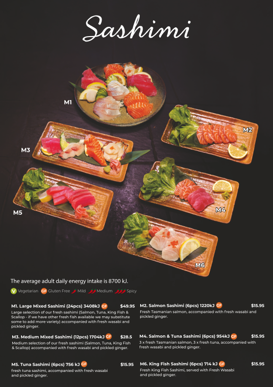 Menu, Hero Sushi