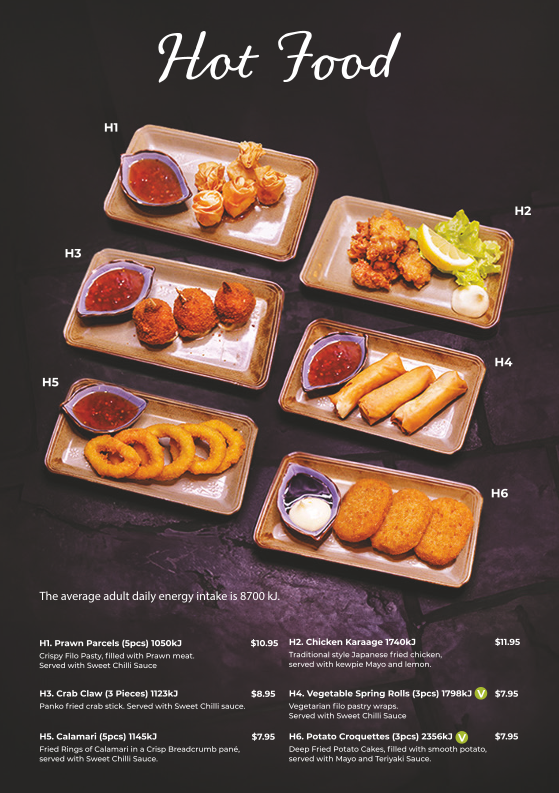 Menu, Hero Sushi