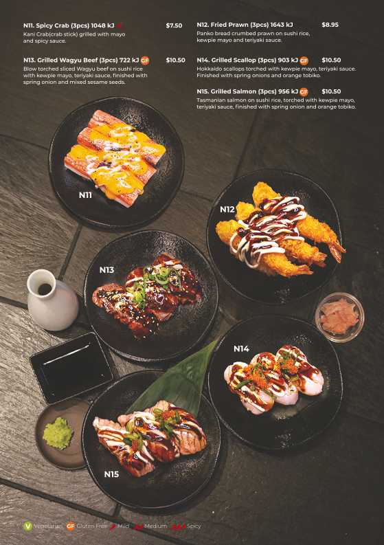 Menu, Hero Sushi