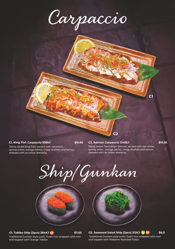 Menu, Hero Sushi