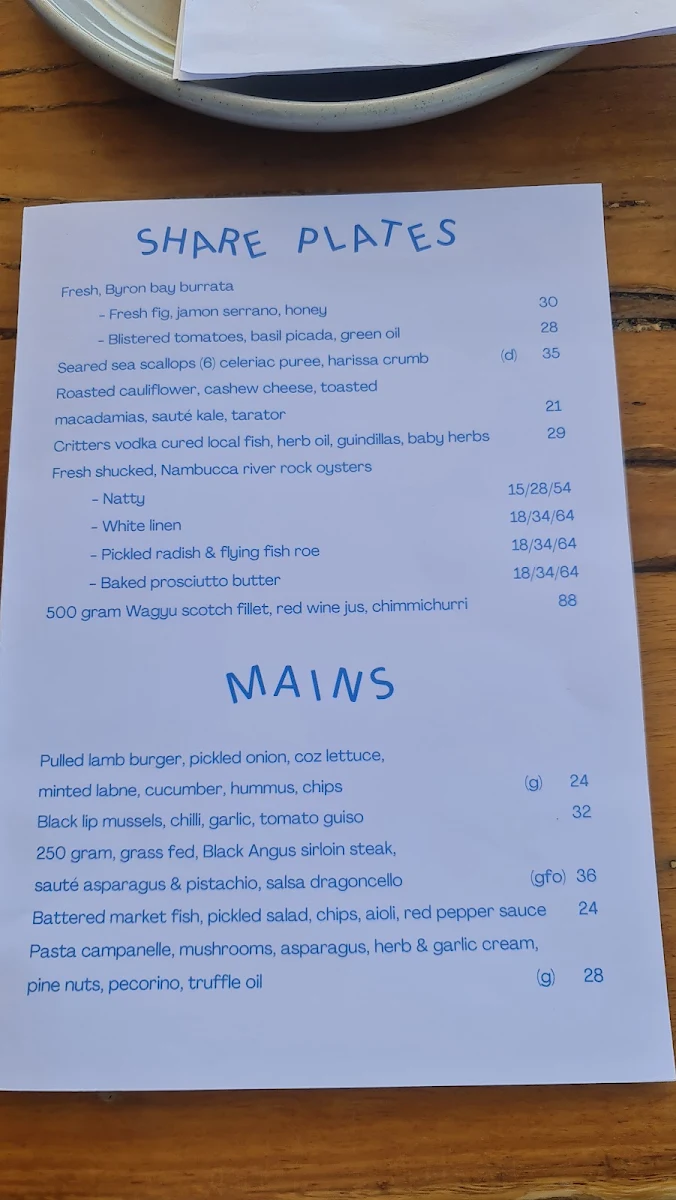 Menu, RATTLE Restaurant & Bar