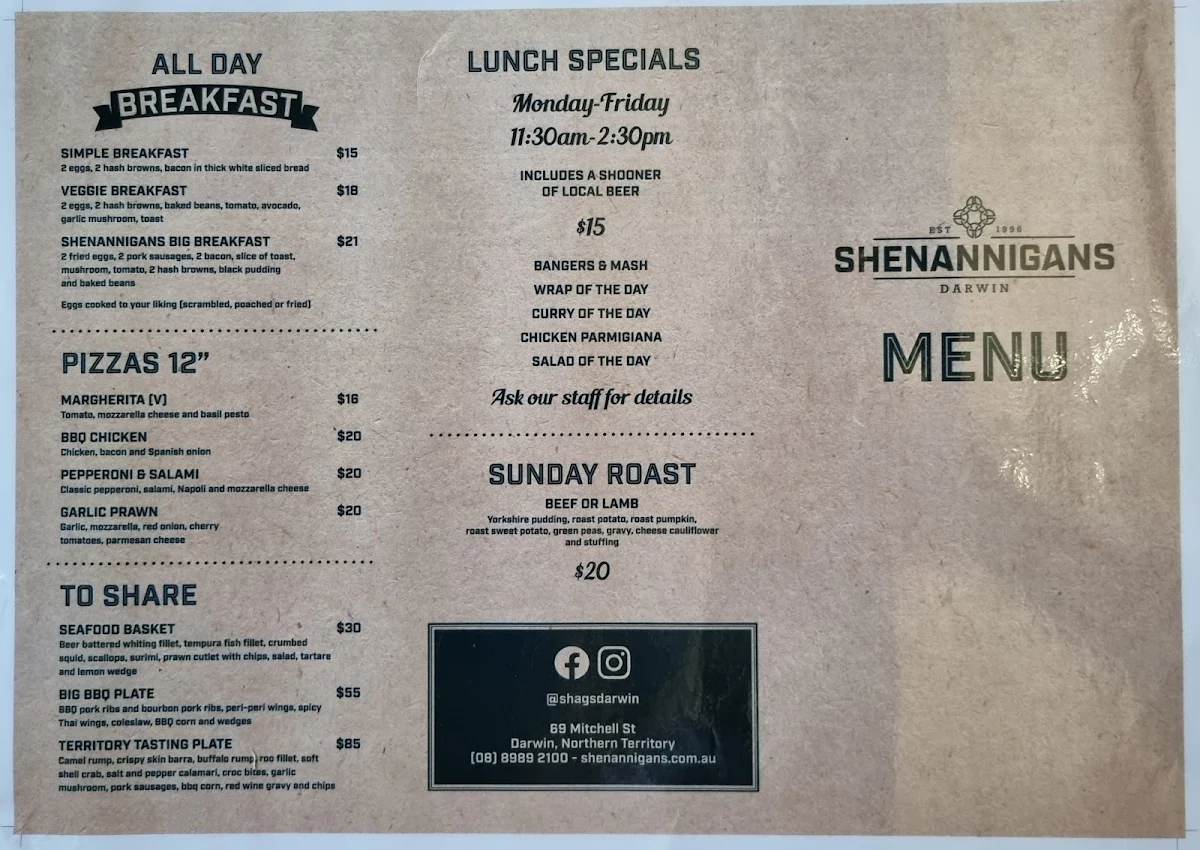 Menu, Shenannigans