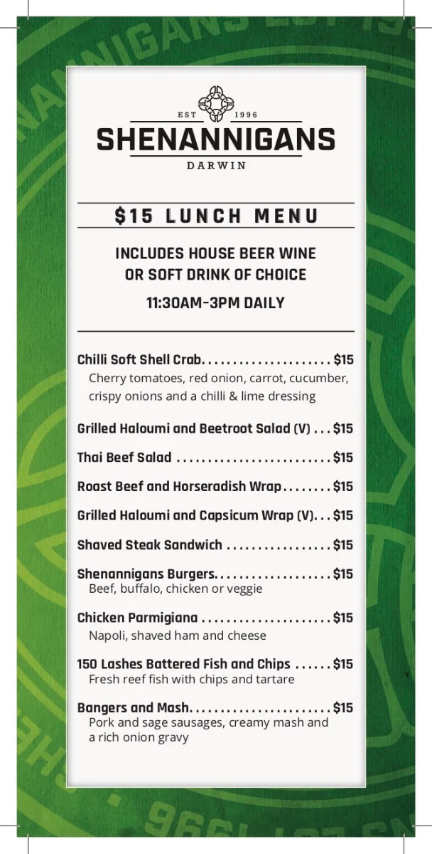 Menu, Shenannigans