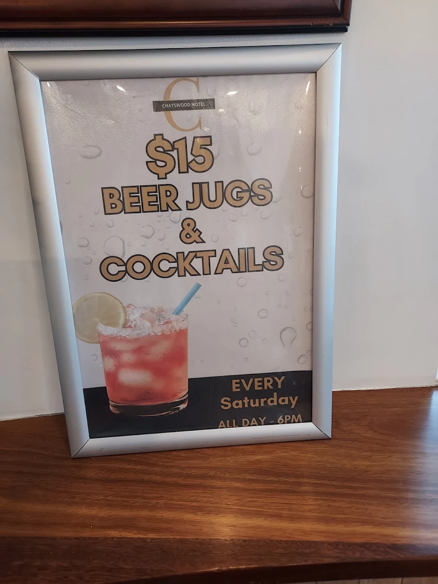 Menu, Chatswood Hotel