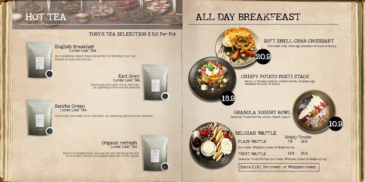 Menu, Coffee Pitt