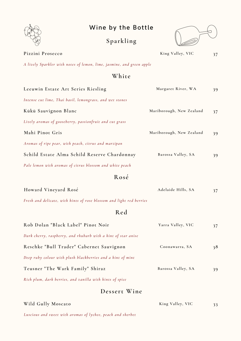Menu, Lion Dance
