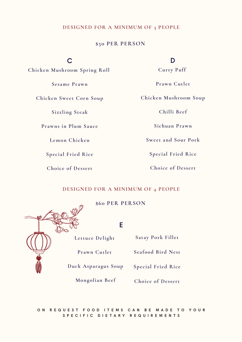 Menu, Lion Dance