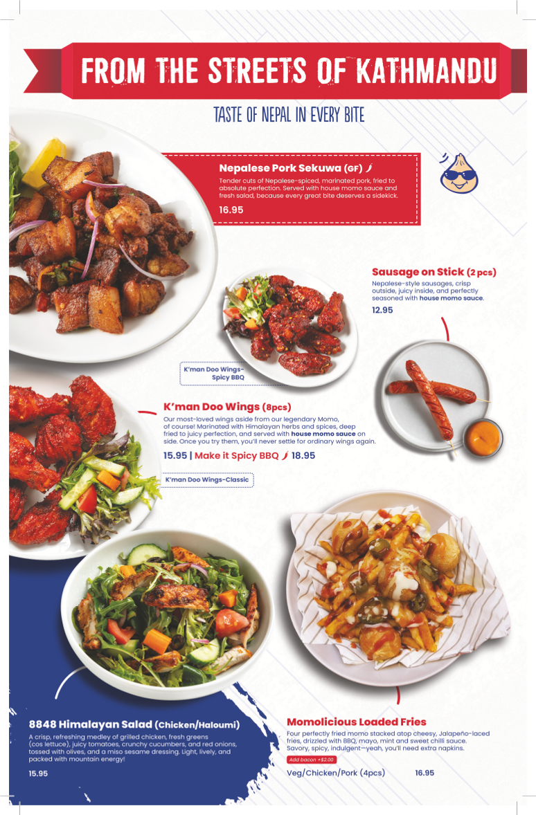 Menu, 8848 Momo House Mount Gravatt