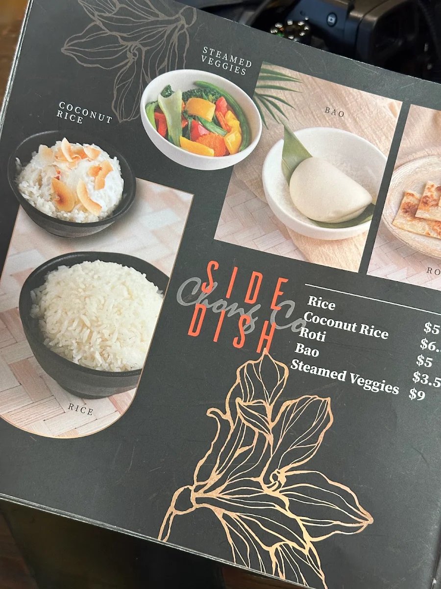 Menu, Chong Co Thai Restaurant and Bar Gold Coast