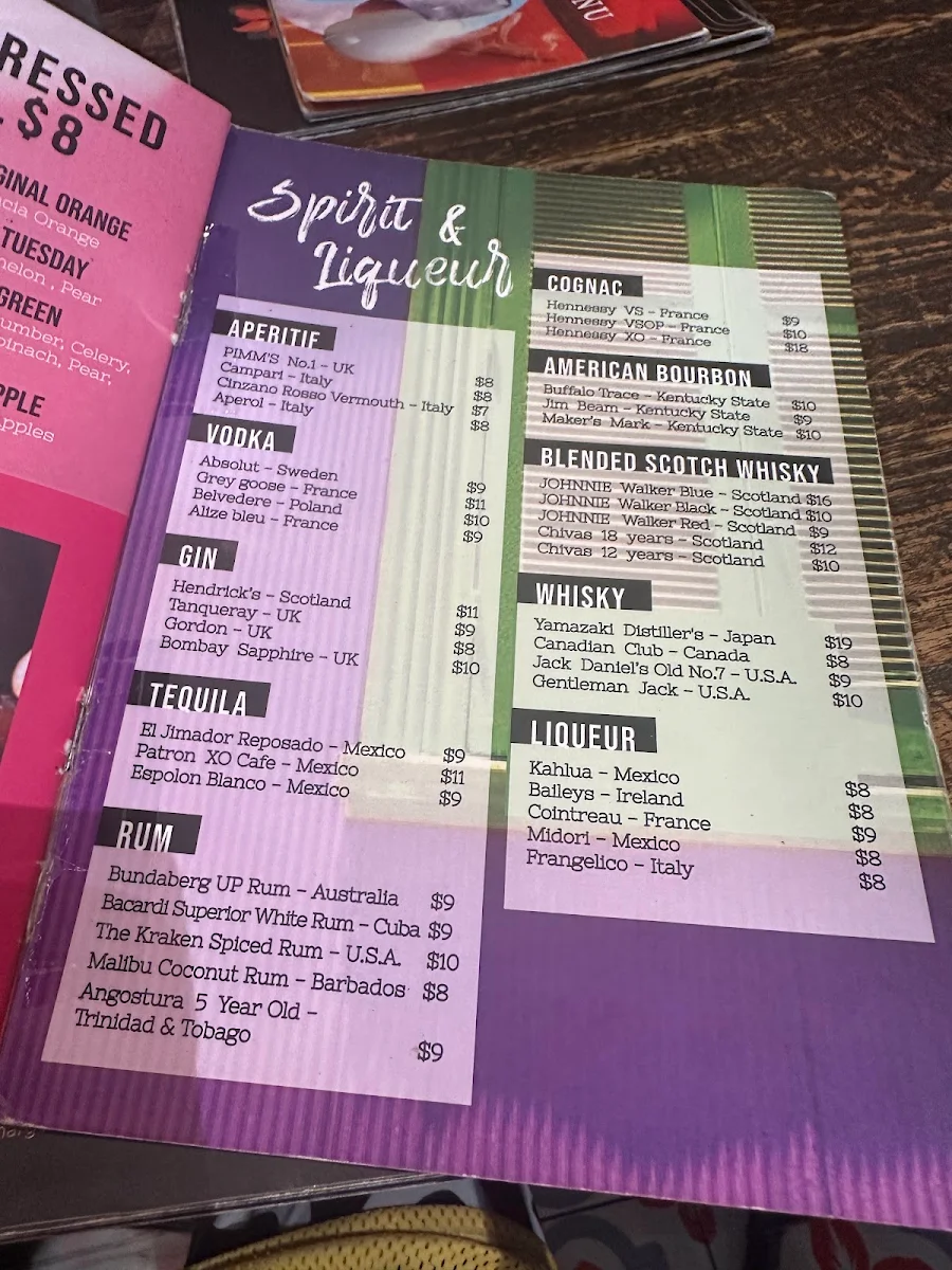 Menu, Chong Co Thai Restaurant and Bar Gold Coast