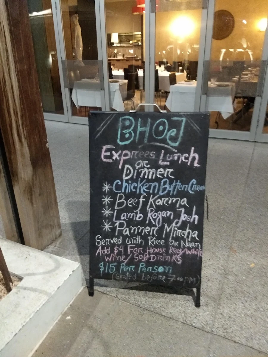 Menu, Bhoj Restaurant
