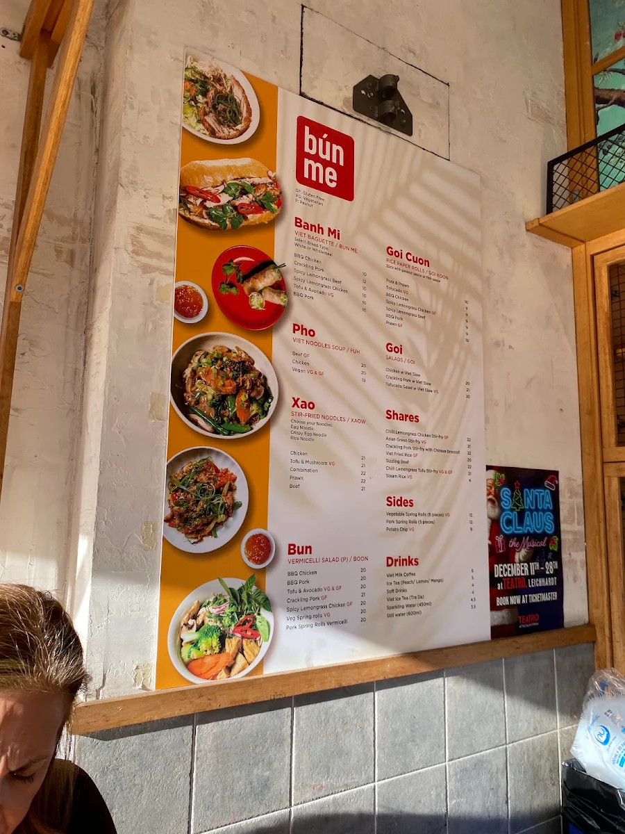 Menu, Bun Me Leichhardt