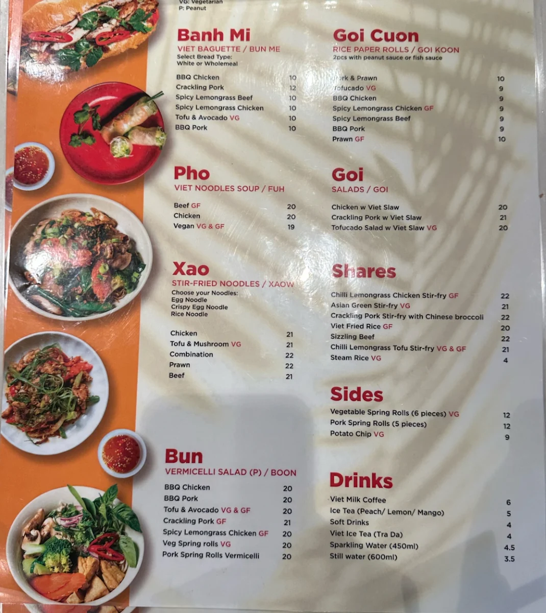 Menu, Bun Me Leichhardt