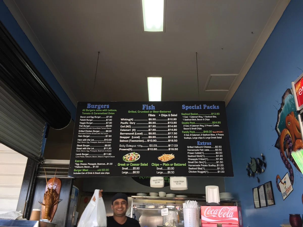 Menu, The Kingfisher Seafood Cafe