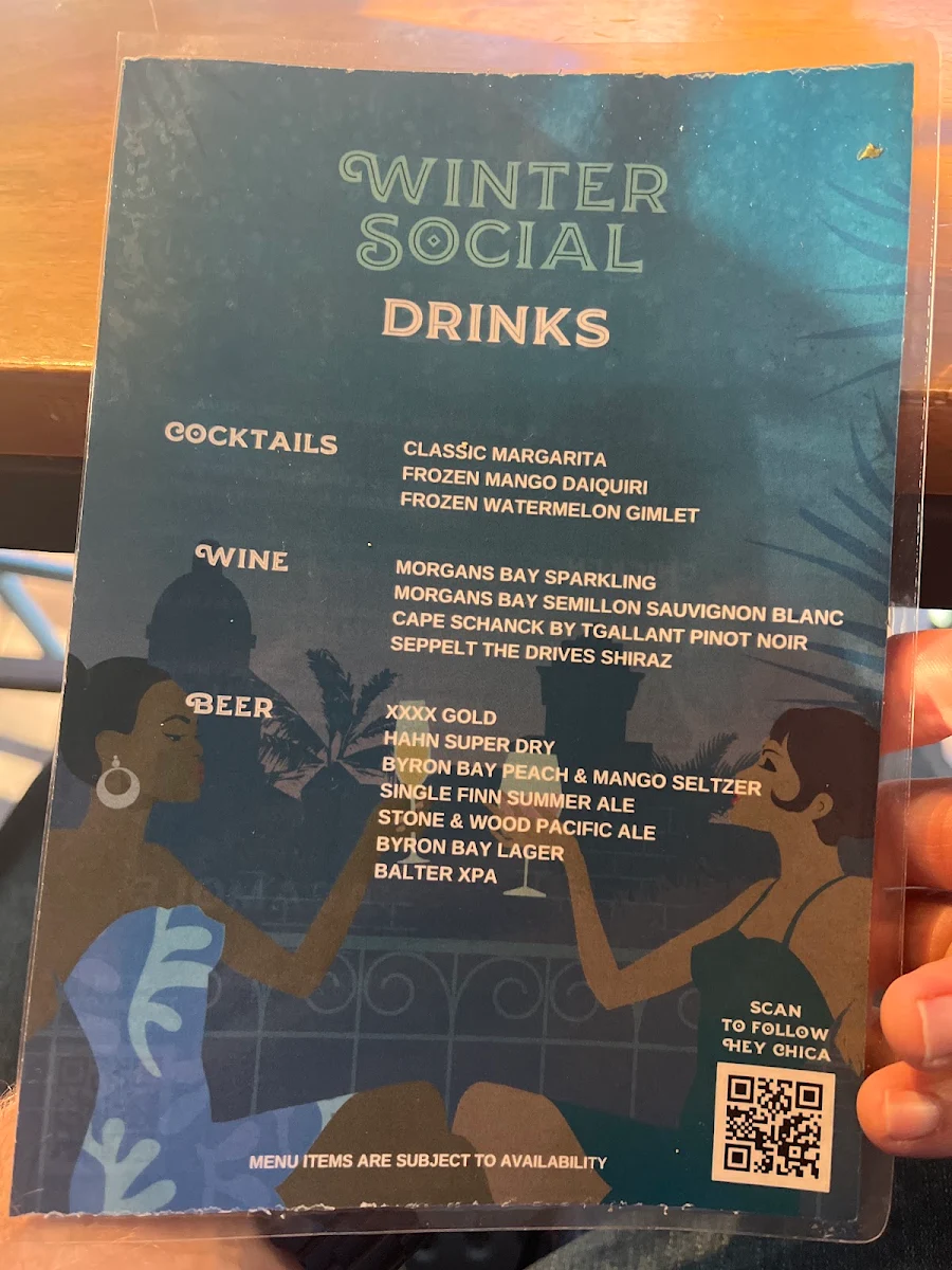 Menu, Hey Chica!