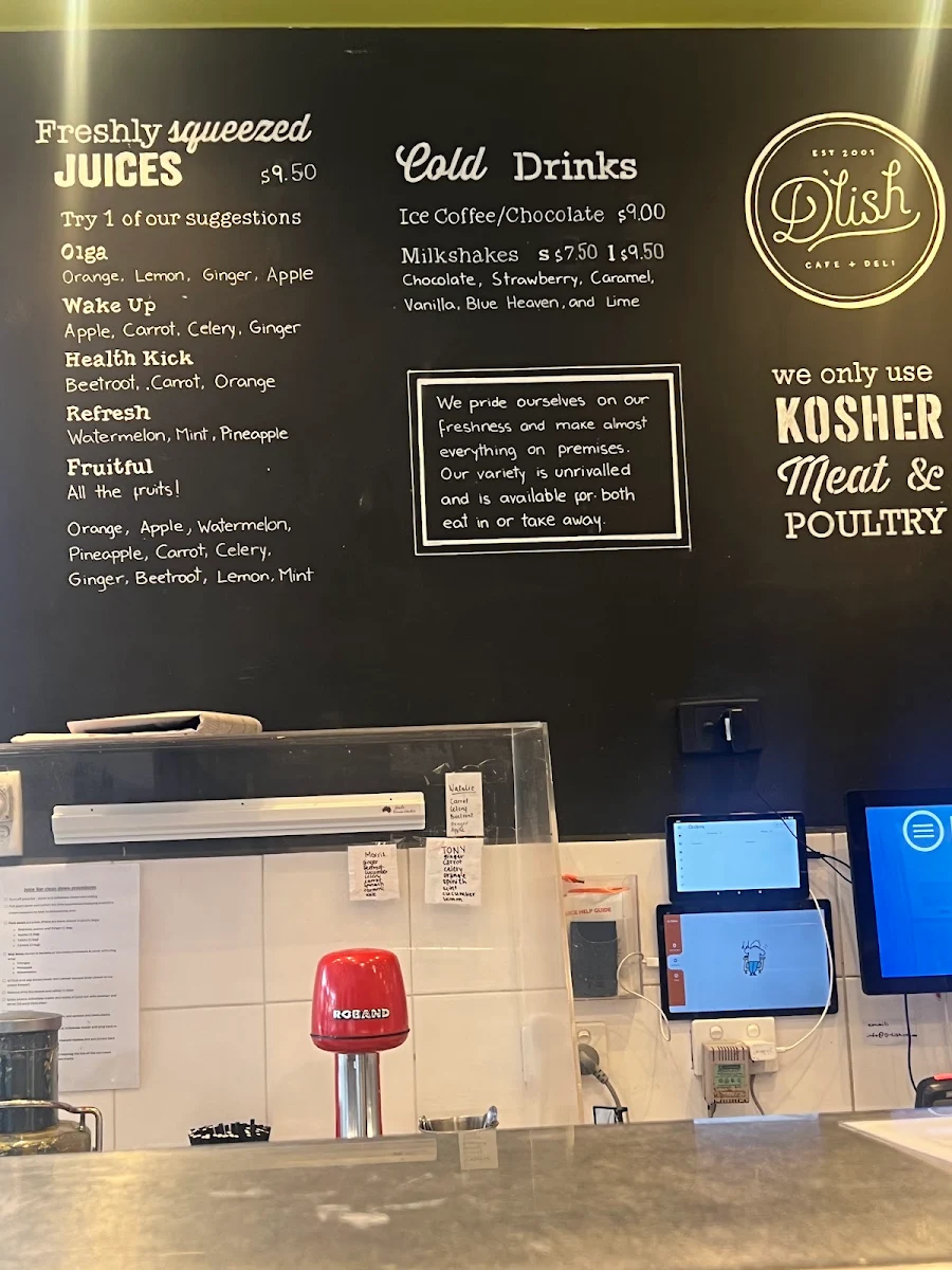 Menu, Cafe D'lish