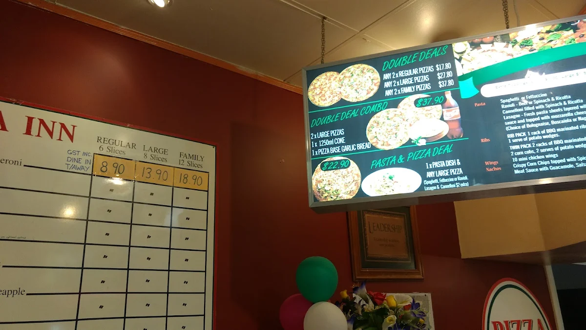 Menu, Pizza Inn