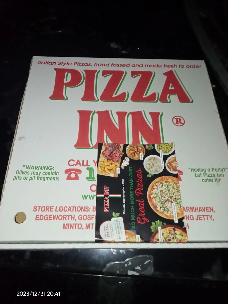 Menu, Pizza Inn