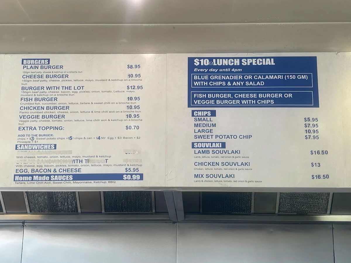 Menu, The Crispy Catch Fish & Chips - Ferntree Gully