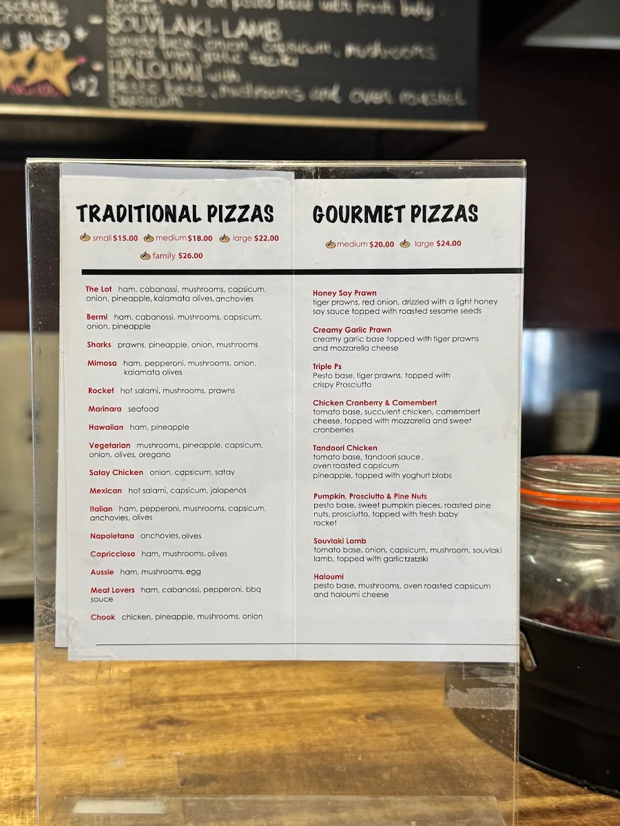 Menu, Bermagui Pizza & Take Away