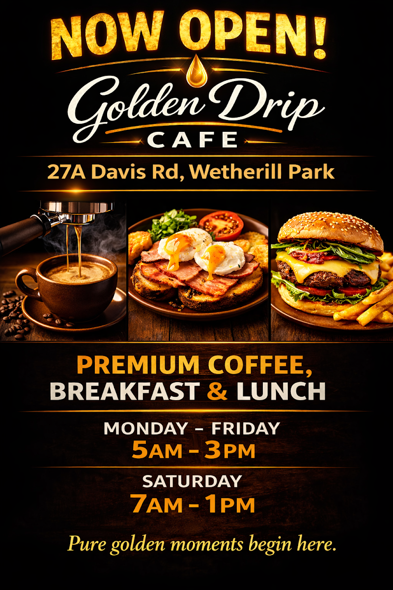Menu, Golden Drip Cafe