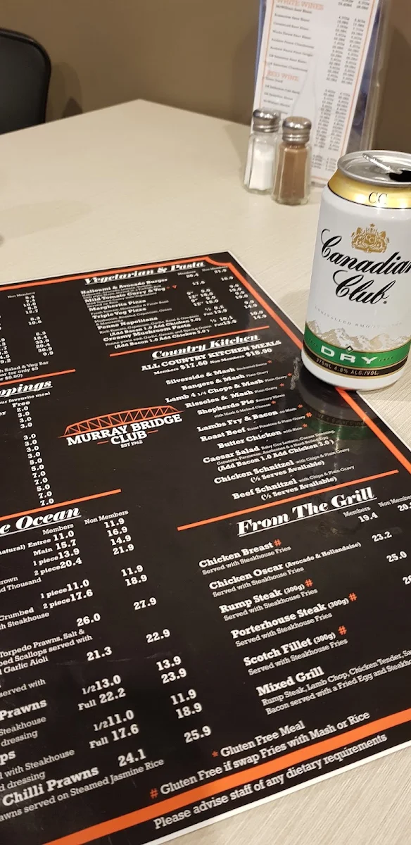 Menu, Murray Bridge Community Club