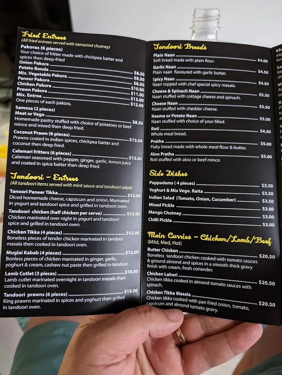 Menu, Swagat Indian Restaurant