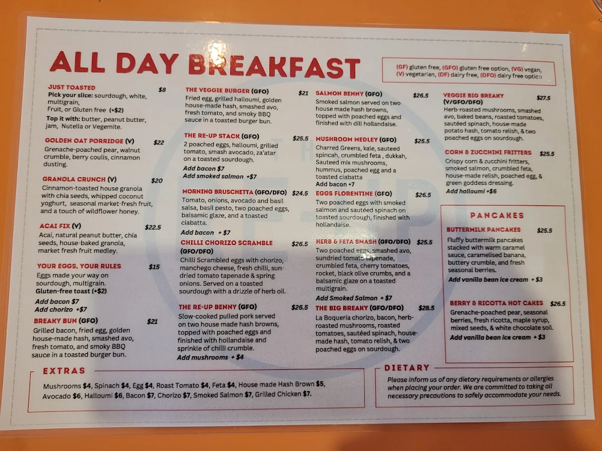 Menu, The Re-Up