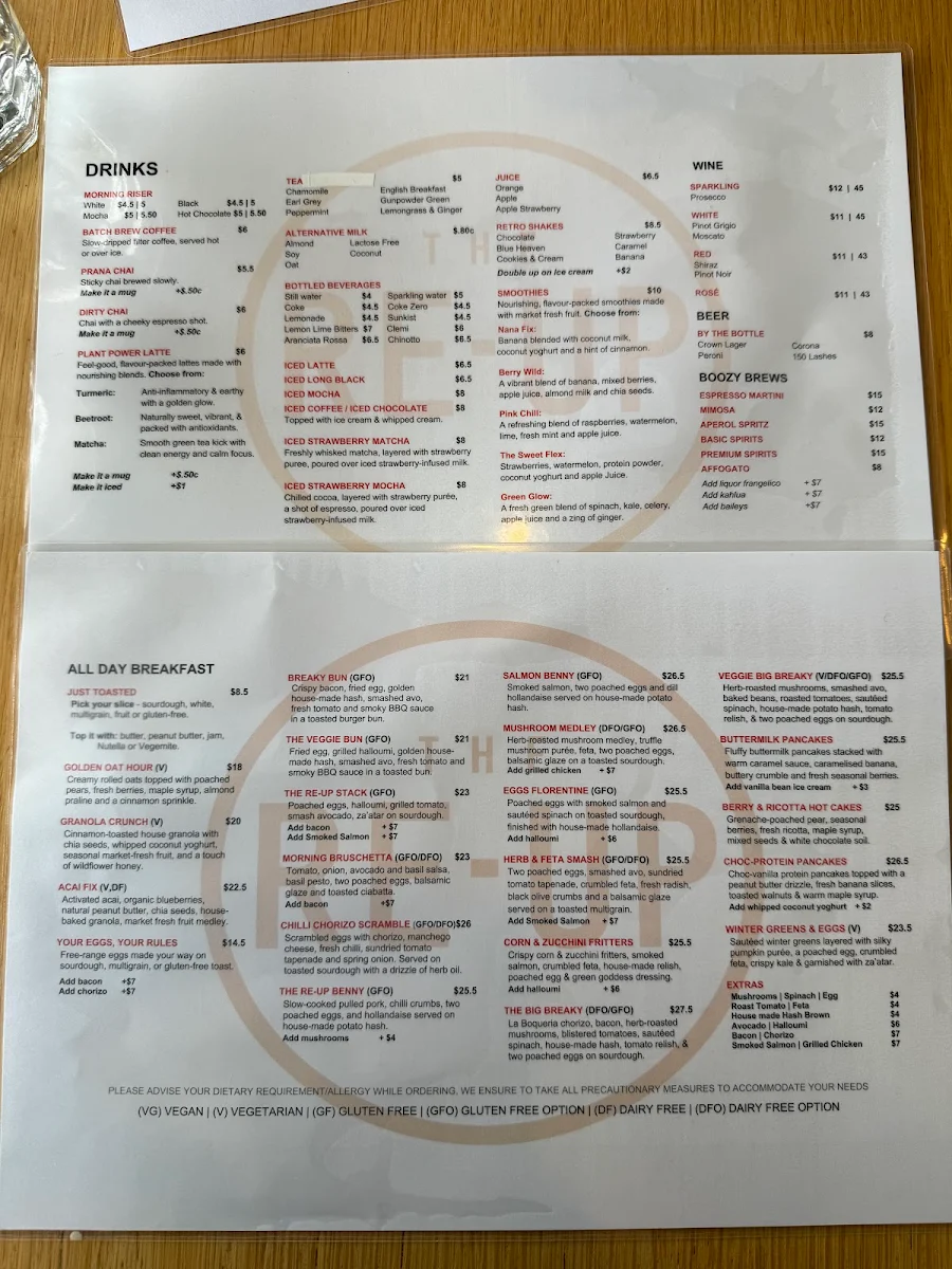 Menu, The Re-Up