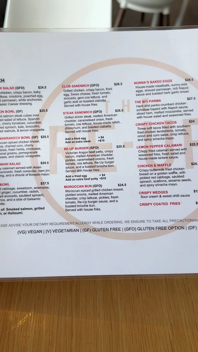 Menu, The Re-Up