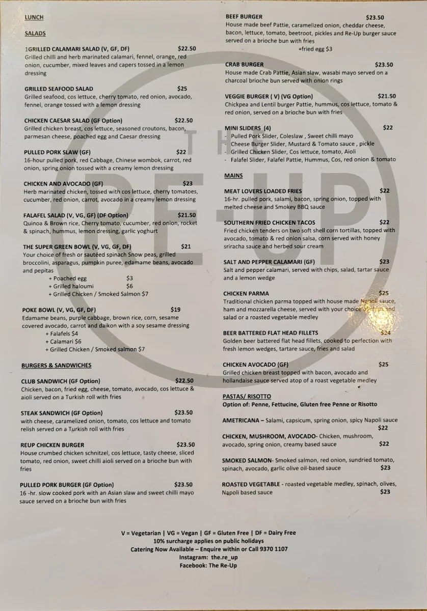 Menu, The Re-Up