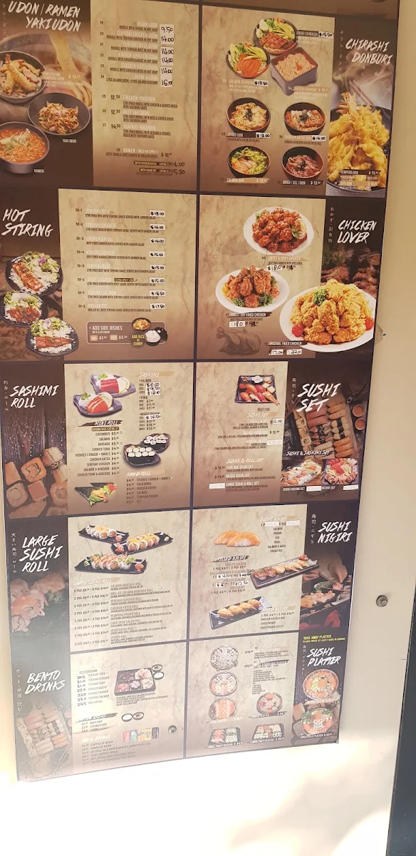 Menu, Edoya Sushi Noodle Bar